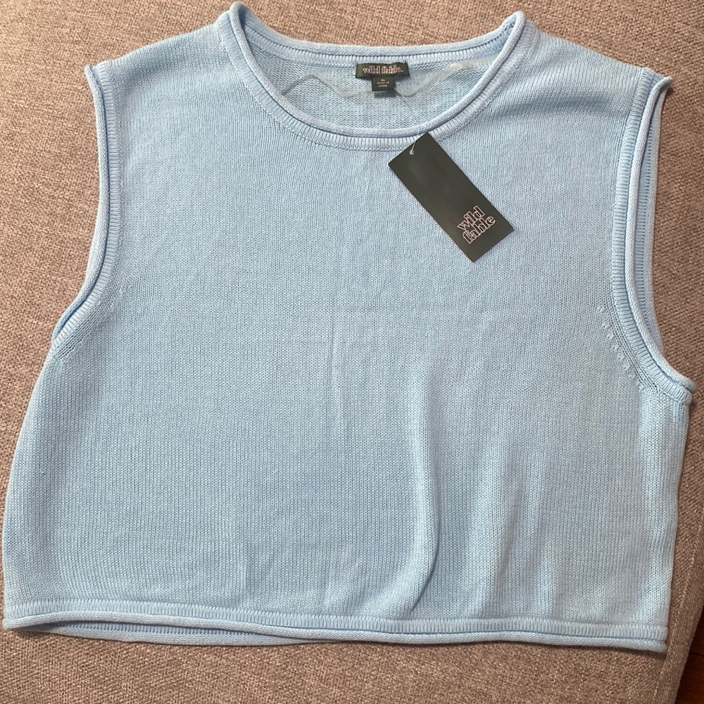 Blue vests sweater top!!